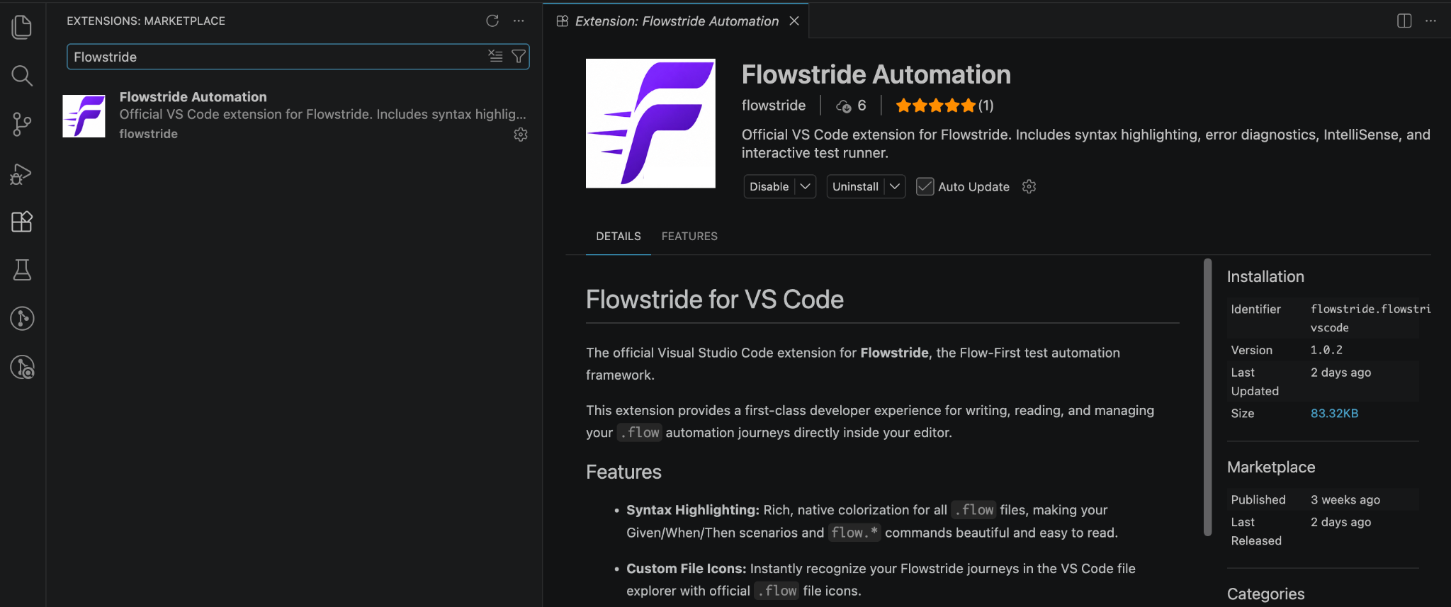 Flowstride VS Code Extension